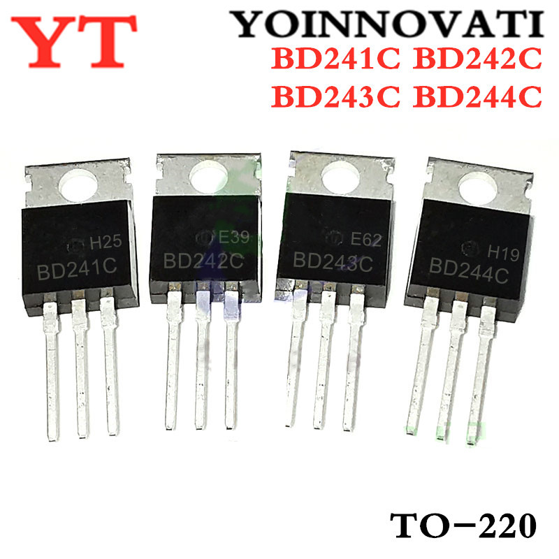 10pcs BD243C BD244C BD242C BD241C BD244 BD242 BD241 ทรานซิสเตอร์ NPN PNP 100V 6A TO-220