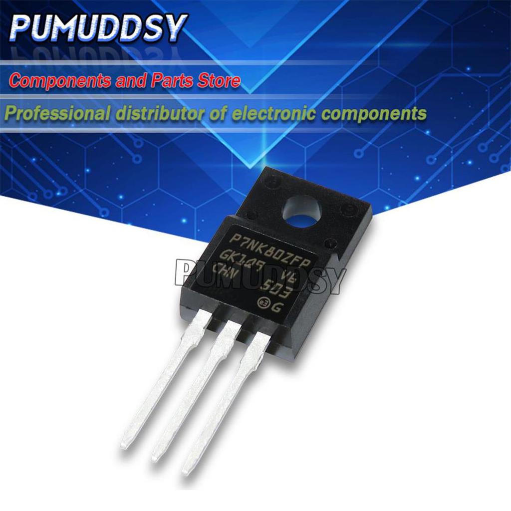 10PCS STP7NK80ZFP P7NK80ZFP 7A800V TO-220F ของfen ใช้ชิปแล็ปท็อป