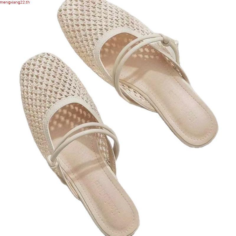 FOXER ผู้หญิงรองเท้าแตะตาข่ายกลวงสบายชายหาดกลางแจ้งรองเท้าแบนรองเท้าแตะสําหรับสุภาพสตรี