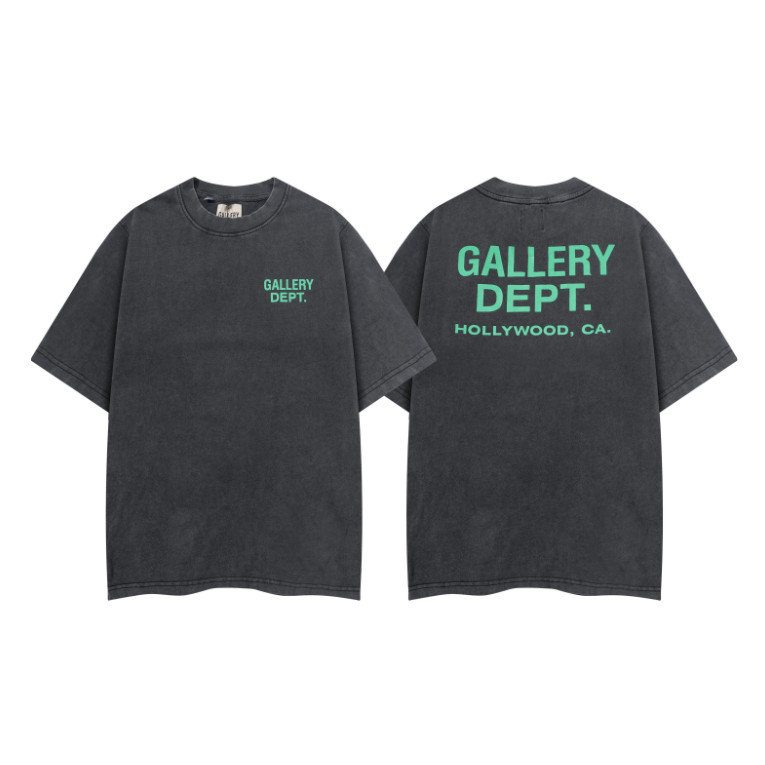 เสื้อยืดแขนสั้นแบบวินเทจ ล้างให้มีรอยย่น พิมพ์ตัวอักษรด้านหน้า สไตล์.High Street