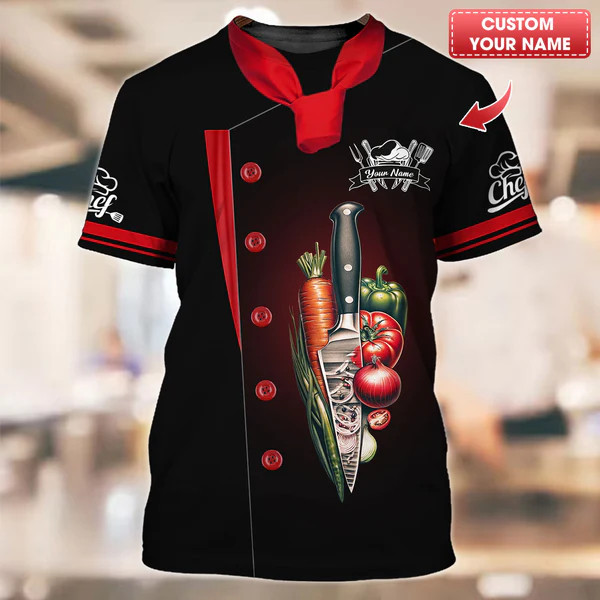 2025 ออกแบบใหม่ Chef 3D พิมพ์ T เสื้อส่วนบุคคล Customzed รูปที่ 2