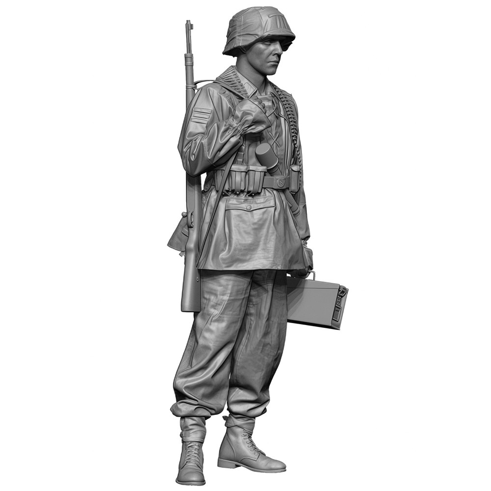 1/35 WW2 ทหาร ท่ายืน ทหารฟิกเกอร์โมเดลเรซิ่น GK ธีมทหาร WWII ชุดประกอบและไม่ได้ทาสี