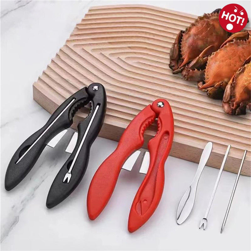 Crab Nut Cracker Picks Set ด้ามจับกันลื่น Seafood Lobster Forks And Opener Tool<AC>