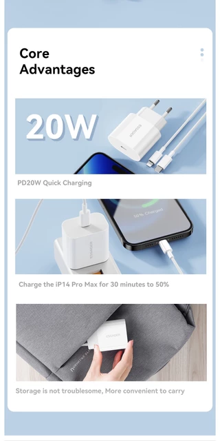 ชุดชาร์จเร็ว Essager PD20W สำหรับ iPhone 14 13 12 Pro Max (ปลั๊ก US/EU)