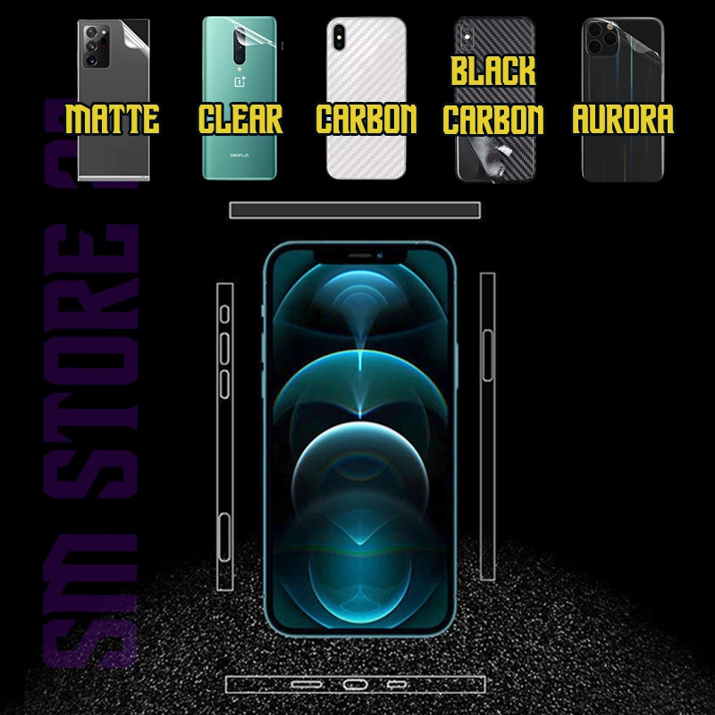 Side Back Full Protection Hydrogel Screen Protector Film Carbon iP 12 13 14 15 16 Plus Pro Max Mini