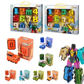Robot Number Armour Team Creative Education Blocks Assembling Action Figure Transformation Number Deformation Robot Toy For Children