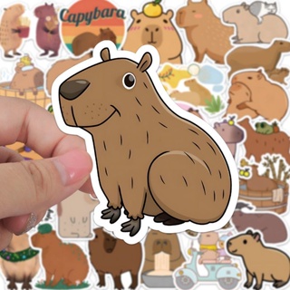 สติกเกอร์ ลายการ์ตูน Capybara น่ารัก กันน้ํา สําหรับตกแต่งสมุดโน้ต โทรศัพท์ 53 ชิ้น