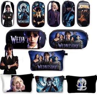 Movie Wednesday Addams Pencil Case The Addams Family Pencil Case MakeUp Bag Large Capacity Kids Girls Student Gift