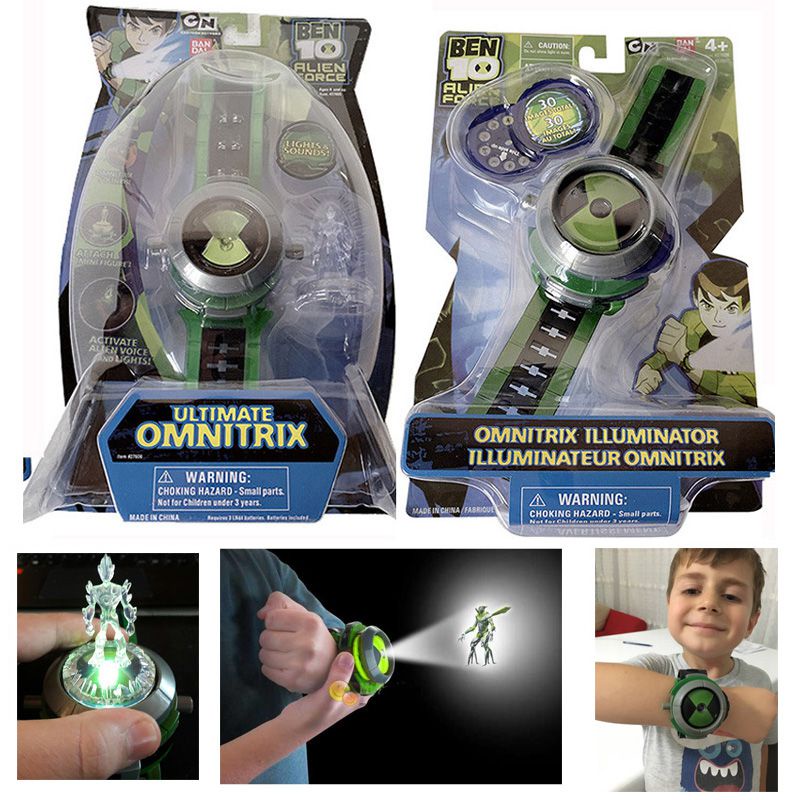 Ben10 Omnitrix นาฬิกาโปรเจคเตอร์ คุณภาพสูง พร้อมสายปรับได้ และคุณสมบัติหมุนได้ สําหรับเด็ก