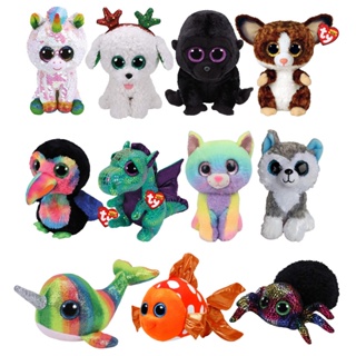 15cm Ty Beanie Big Eyes Unicorn Boos Cassidy Rainbow Cat Fish Dog Stuffed Doll Animal Plush Toy Kids Baby Fans Birthday Gift