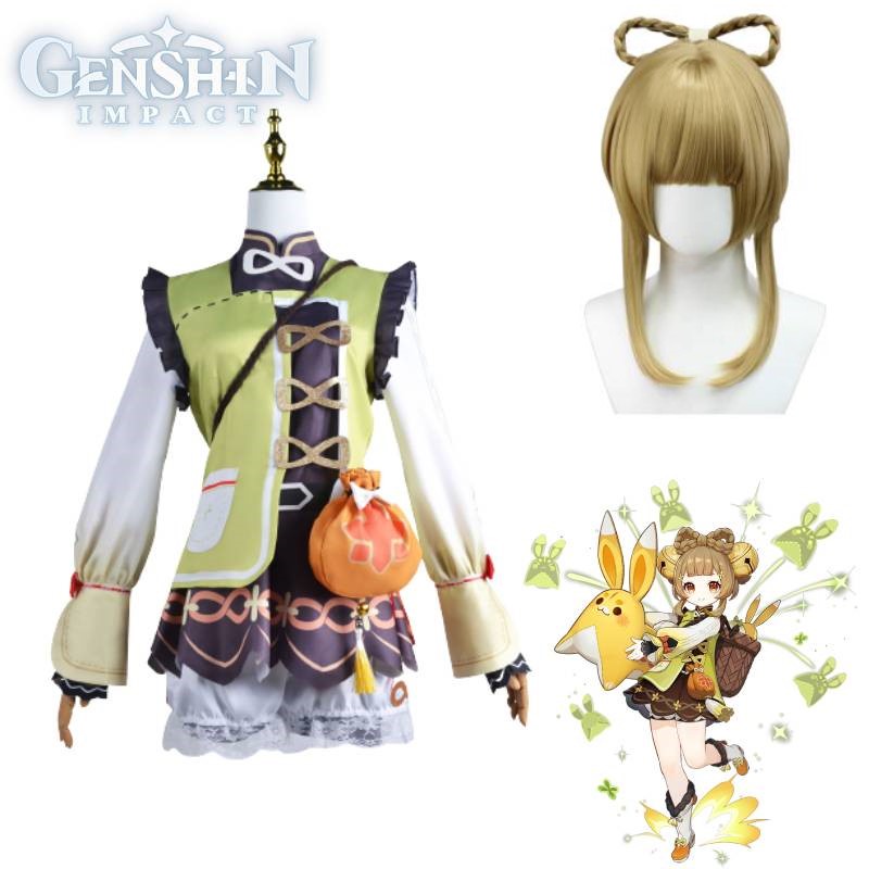 Game Genshin Impact Yaoyao Cartoon Cosplay Show Costume Game Female Role Play Suit Adult Girls Party