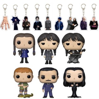 10pcs The Addams Family Wednesday Pendant Toy Enid Sinclair Thing Model Figure Keychain Girl Kids Fans Gift