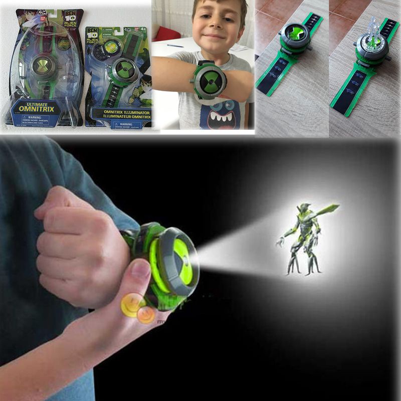 Ben10 Omnitrix นาฬิกาโปรเจคเตอร์ คุณภาพสูง พร้อมสายปรับได้ และคุณสมบัติหมุนได้ สําหรับเด็ก