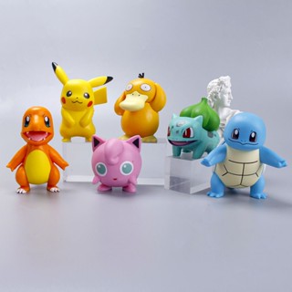 ตุ๊กตาฟิกเกอร์ Pokémon เหมือนจริง 6 ชิ้น สําหรับตกแต่งเค้ก