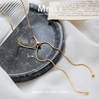 Molly สแตนเลสดึงสร้อยคอผู้หญิง Non Tarnish 18k Gold Plated แ…