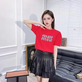 พร้อมส่ง ! Miumi ! เสื้อกันหนาว แขนสั้น สวมใส่สบาย สําหรับผู้หญิง