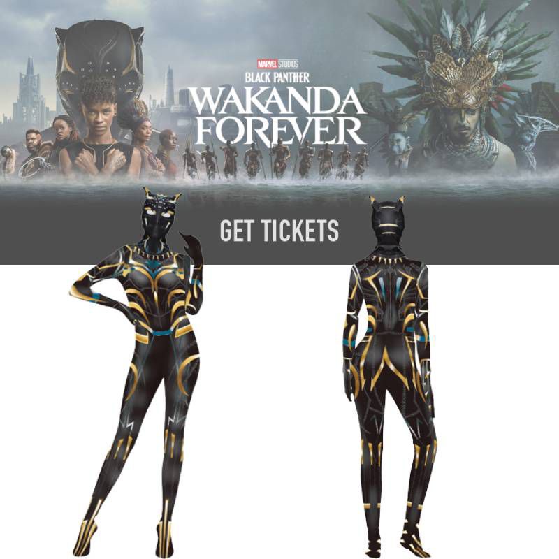 เครื่องประดับผมแบบเอ็กคลีปิค สไตล์ Black Wakanda Forever ออกแบบโดย Letitia Wright สำหรับสตรี