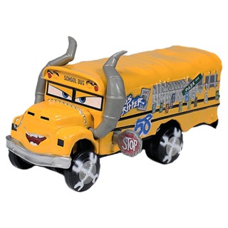 โมเดลรถยนต์ Disney Pixar Car3 Fritter School Bus Crazy Max Bull ของเล่นสําหรับเด็ก