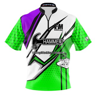 เสื้อโปโล แขนสั้น พิมพ์ลายค้อน DS Bowling Jersey 2107-HM 3D