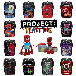 Unisex Game Project Playtime Boxy Boo Backpack Large Capacity Schoolbag Travel Bag Kids Adults Fans Birthday Gift