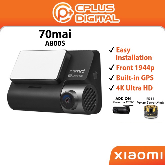 70mai A800S 4K Dash Cam ด้านหลัง Cam Dual Vision Global Version A800 Adas ที่จอดรถ App ควบคุม GPS ใน