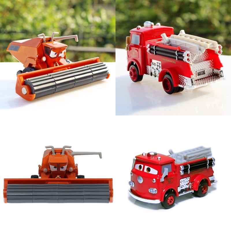รถยนต์ Red Fire Truck Model รถของเล่น ลุง Bull Flank Frankenstein Harvester โลหะผสมของเล่นเด็กรถรูปของเล่น