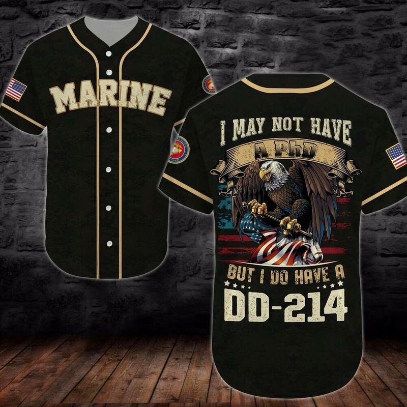 Us Marine Shirt Us Marine Baseball Jersey Shirt Dd-214 Eagl* Flag All Printing Baseball Jersey โพลีเ