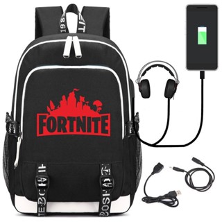 กระเป๋าเป้สะพายหลัง กระเป๋านักเรียน พิมพ์ลายเกมต่อสู้ Fortnite Royale ชาร์จ USB สําหรับทุกเพศ