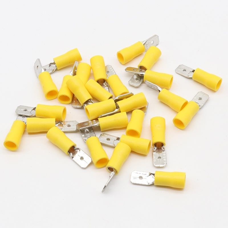 MDD2-250 MDD1-250 5.5-250 ชายฉนวน Spade Quick Connector Terminals Crimp Terminal 50 ชิ้น/แพ็ค MDD