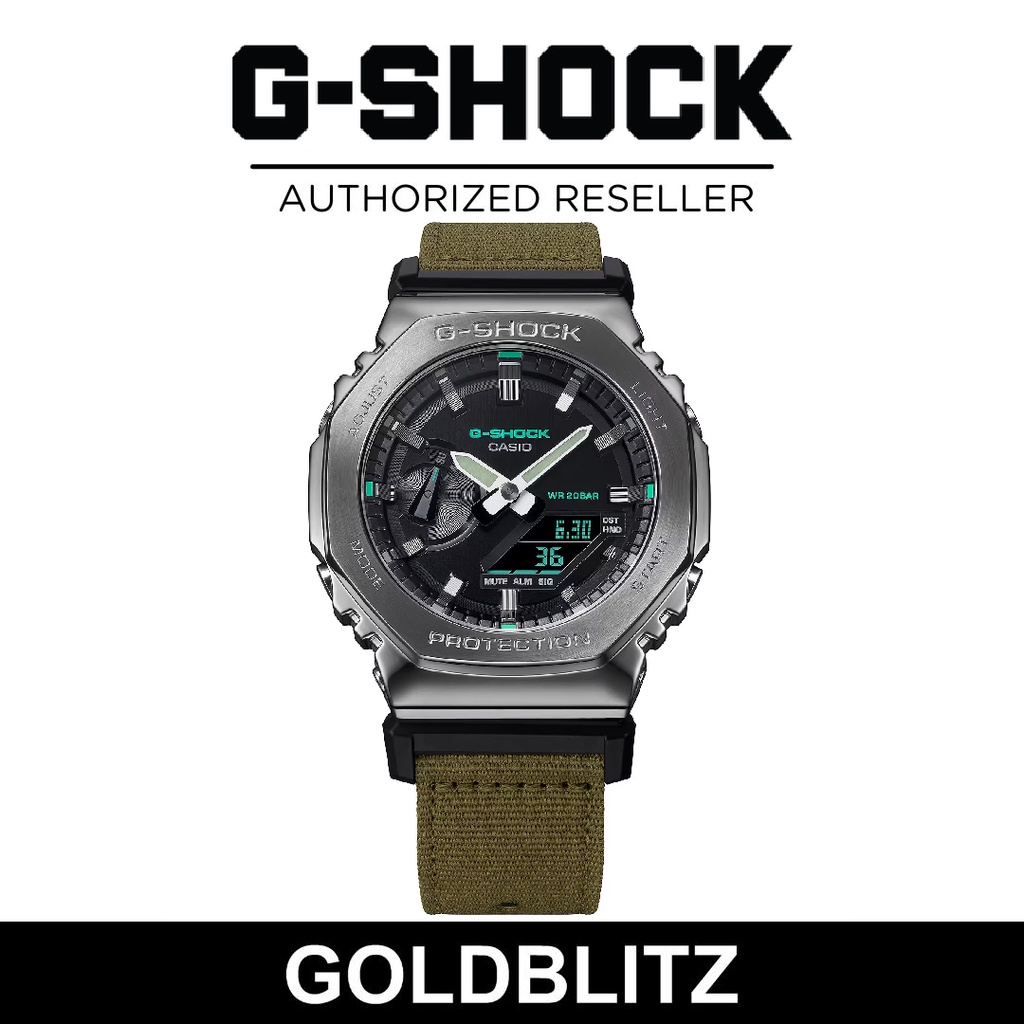 Casio G-Shock GM-2100CB-3A ยูทิลิตี้โลหะผ้าไนลอน Band GM2100CB-3A GM-2100CB-3 GM2100CB-3