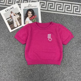 พร้อมส่ง ! Miumiu_ เสื้อยืดแขนสั้น ใส่สบาย แฟชั่น