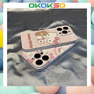 เหมาะสําหรับเคสโทรศัพท์ OPPO Reno9 / Reno8 / Reno7pro / reno6 / 7z / 5 หมีการ์ตูนใหม่ถือ Hello Kitty ป้องกันการตกเคสโทรศัพท์มือถือเคสนุ่ม R17 คู่รุ่น A9 2020 / F11 / A31 / A15 / A78 / A77 / Findx3pro / Findx5pro