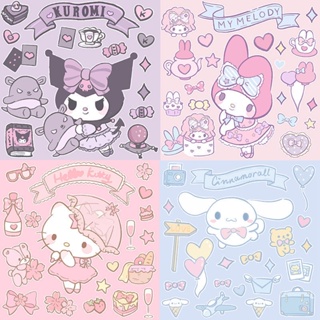 สติกเกอร์ ลายการ์ตูน Sanrio Kuromi Melody น่ารัก สําหรับตกแต่งกระเป๋าเดินทาง แล็ปท็อป ipad