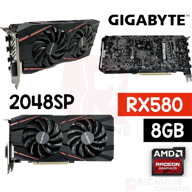 ข้อเสนอ GIGABYTE RX580 8GB เกมมิ่ง GPU เดสก์ท็อป PC 8G AMD rx 580