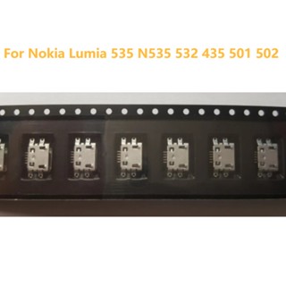 ปลั๊กแจ็คเชื่อมต่อชาร์จ Micro USB สําหรับ Nokia Lumia 535 N535 532 435 501 502 5-50 ชิ้น