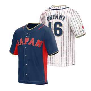 เสื้อกีฬาเบสบอล ปักลาย OHTANI 16 OHTANI สไตล์ฮิปฮอป มีสีดํา สีขาว สีฟ้า เหมาะกับฤดูร้อน ปี 2023