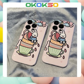 เหมาะสําหรับเคสโทรศัพท์มือถือ OPPO Reno9 / Reno8 / Reno7pro / reno6 / 7z / 5 การ์ตูนใหม่ถ้วยกาแฟกระต่ายป้องกันการหล่นโทรศัพท์มือถือเคสนุ่ม R17 คู่รุ่น A9 2020 / F11 / A31 / A15 / A78 / A77 / Findx3pro / Findx5pro