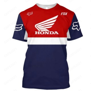 เสื้อยืดแขนสั้น พิมพ์ลาย Honda 3 มิติ แบบแห้งเร็ว เหมาะกับใส่กลางแจ้ง แฟชั่นฤดูร้อน สําหรับผู้ชาย