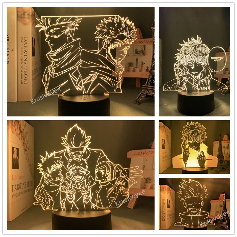 อะนิเมะ Jujutsu Kaisen Night Light Fushiguro Megumi รูปเปลี่ยนสีโคมไฟข้างเตียงตกแต่งห้องนอน Cool ของขวัญ