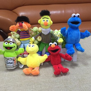 ตุ๊กตายัดนุ่น Sesame Cookie Monster Elmo Big Bird Bert Ernie ของเล่นสําหรับเด็ก จํานวน 6 ชิ้น