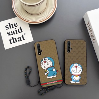 เคสโทรศัพท์มือถือ กันตก ลายการ์ตูนโดราเอมอนน่ารัก พร้อมสายคล้อง สําหรับ Huawei Nova 5T