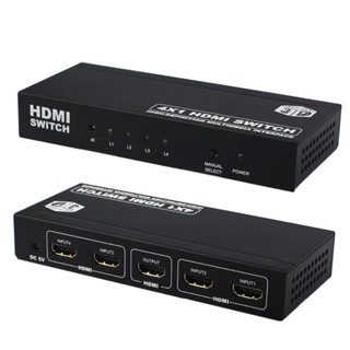 อะแดปเตอร์สวิตช์ HDMI 3D 1080P 4x1 เข้า 4 ออก 1 สําหรับ PS3 PS4 XBOX TV BOX DVD PC แล็ปท็อป และหน้าจอทีวี