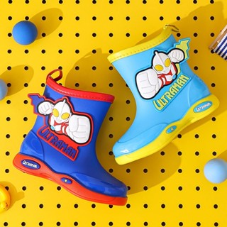 Ultraman Kids Rain Shoes ฤดูร้อนเด็กเด็กเด็กเล็กเด็กอนุบาลนักเรียนเด็กน้ำรองเท้ายางกันน้ำรองเท้ากันลื่น