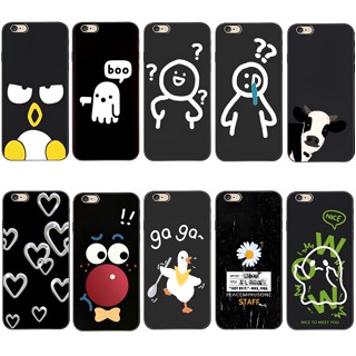 เคสโทรศัพท์มือถือ ซิลิโคนนุ่ม TPU ใส สีดํา สําหรับ iphone 4 4s 6 6s