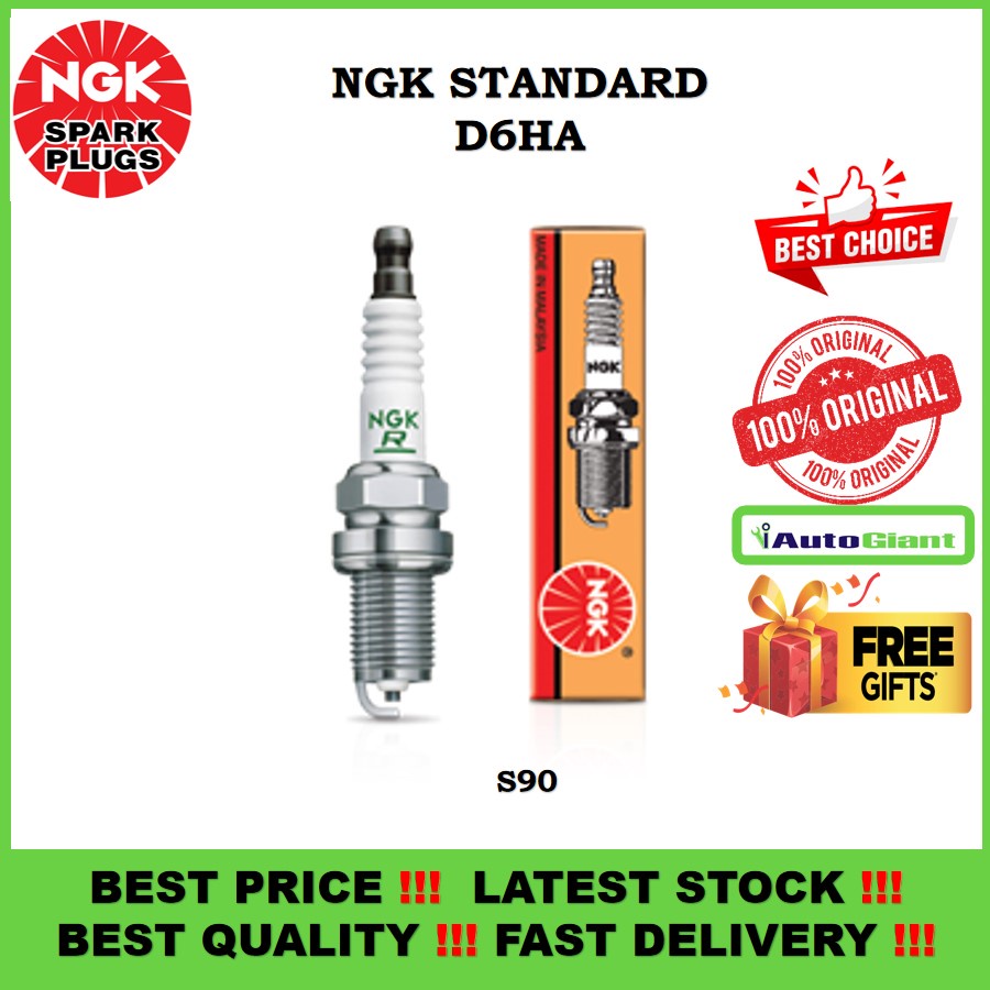 PALAM PENCUCUH NGK SPARK PLUG D6HA , (1PC) กล่อง, S90