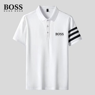 ใหม่ เสื้อโปโล BOSS แฟชั่น สันทนาการ ชาย และหญิง ชุดคู่ แขนสั้น