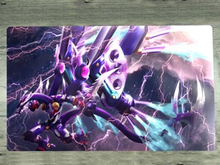 Yugioh Playmat Dark Rebellion XYZ Dragon CCG TCG แผ่นรองการ์ดเกม แผ่นสีม่วง