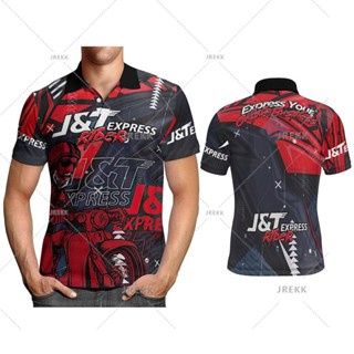 Baju J&amp;T SPECIAL EDITION ใหม่ 2023 !! เสื้อโปโลแขนสั้น ผ้าไมโครไฟเบอร์ ลาย Express Sublimation vest Baju