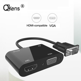 อะแดปเตอร์แยก VGA เป็น HDMI พร้อมตัวแปลงวิดีโอเสียง 3.5 มม. สําหรับแล็ปท็อป PC เป็นโปรเจคเตอร์ TV Monitor