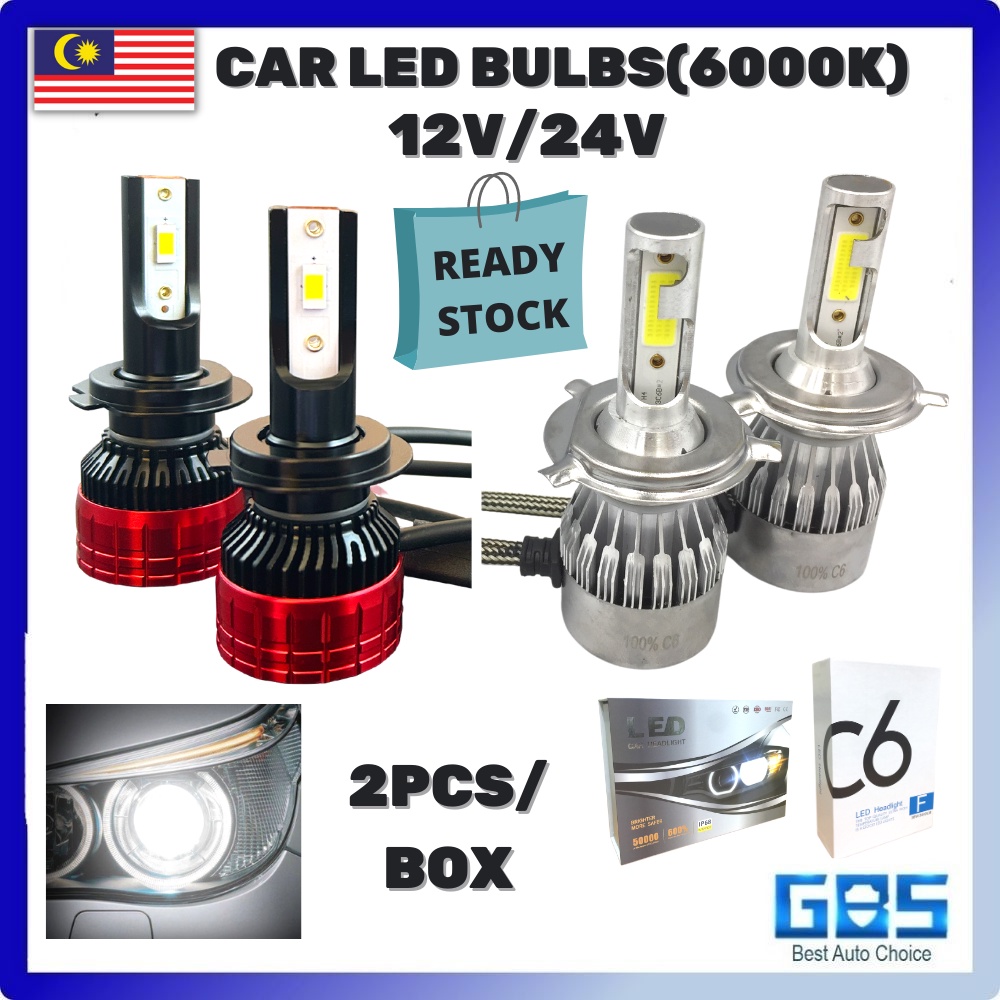 GBS รถ LED 1 คู่ LED รถ C6 ไฟหน้า 10000LM Auto LED ไฟหน้า H4 H1 H7 H8 H9 H11 H16 9005 HB3 9006 HB4 3